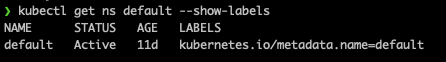 show kubernetes labels